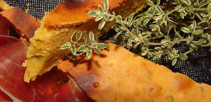 Kräuterfladenbroct aus Kichererbsenmehl mit Zitronentymian!